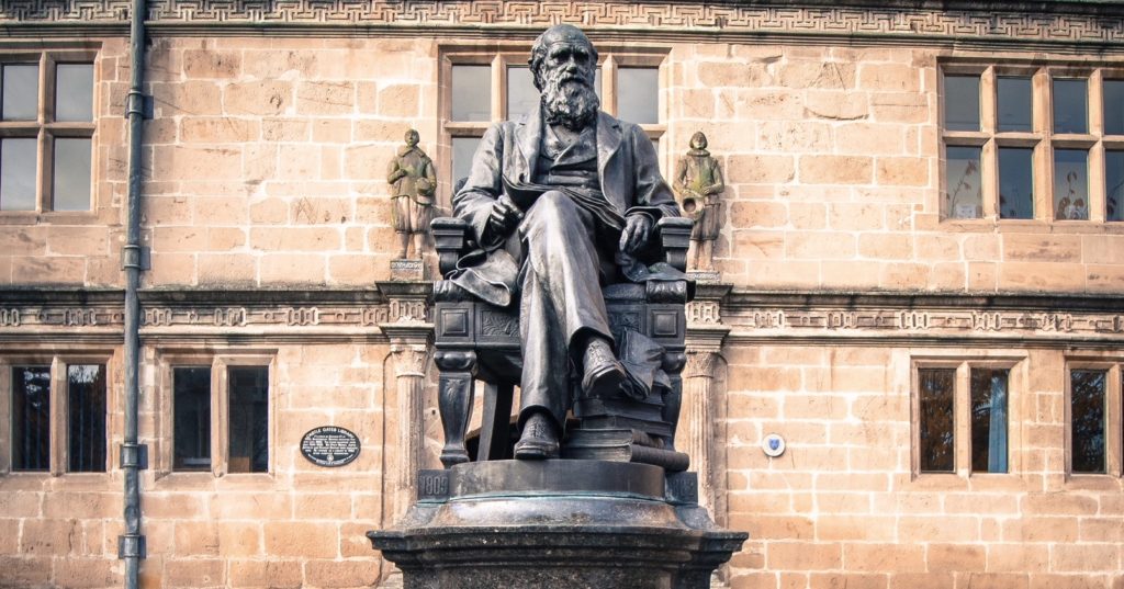 Charles Darwin statue Shrewsbury