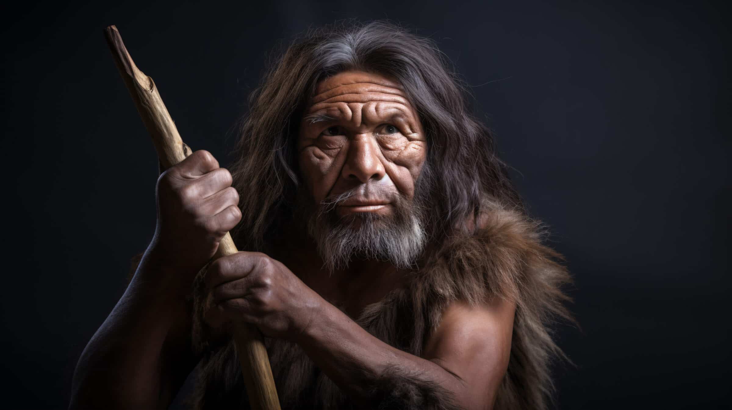Neanderthal armed with lance, their part in Homo Sapiens Anthropology and Darwinian Theory.