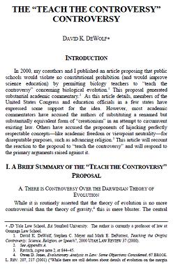 The Teach the Controversy Controversy